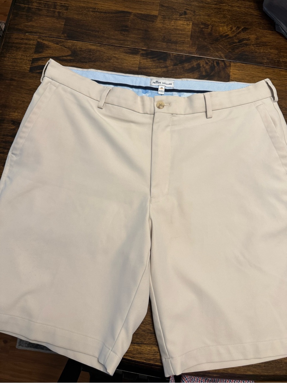 Men's Peter Millar Beige Performance Chino Shorts